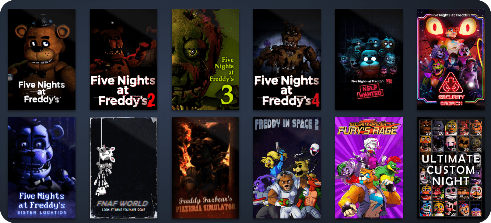 Все игры серии Five Nights at Freddy's